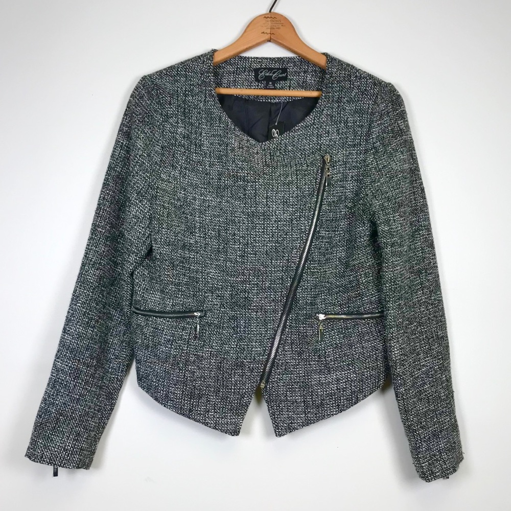 Eden Court Black and White Zipper Jacket